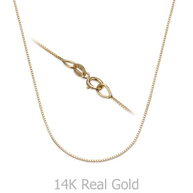 14K Yellow Gold Venice Chain Necklace 0.53mm Thick, 17.7" Length