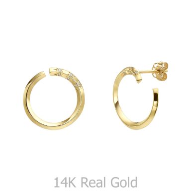 Diamond Stud Earrings in 14K Yellow Gold - Sunrise