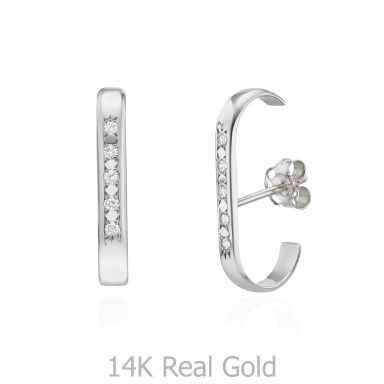 Diamond Cuff Earrings in 14K White Gold - High-Five