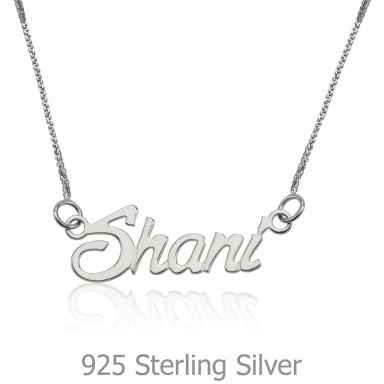 925 Sterling Silver Name Necklace "Diamond" English
