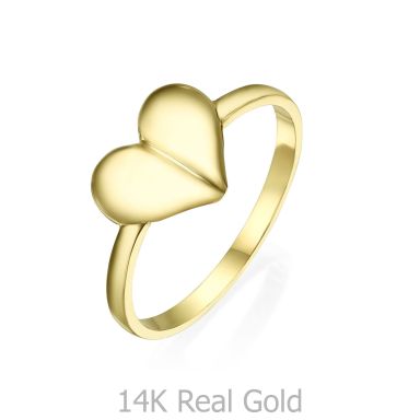 Ring in 14K Yellow Gold - Deep Heart