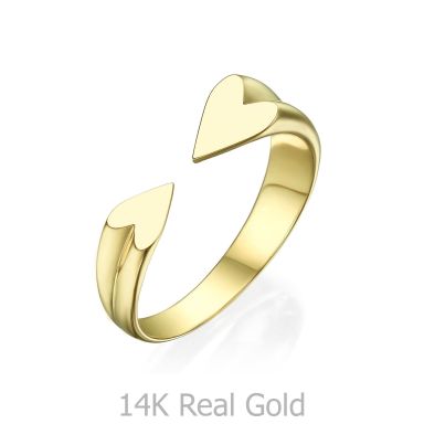 Open Ring in 14K Yellow Gold - My Heart
