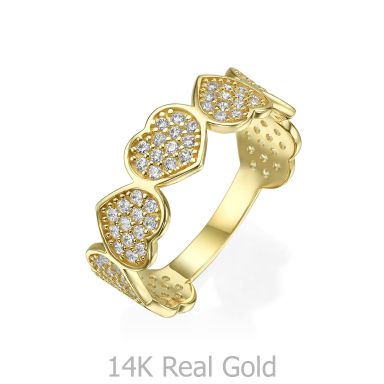 Ring in 14K Yellow Gold - Infinity Hearts