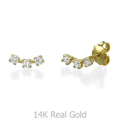 14K Yellow Gold Women's Earrings - Spotlights