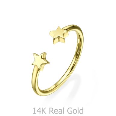 Open Ring in Yellow Gold - Stars